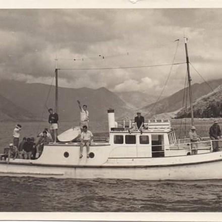 A photo of an old mail boat - the designs have changed over the years.