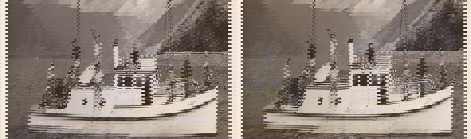 A photo of an old mail boat - the designs have changed over the years.